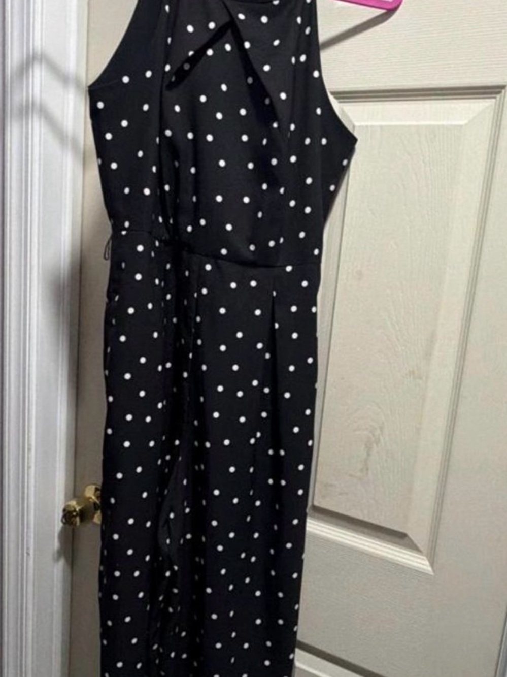 Banana Republic Black Polka Dot Sleeveless Jumpsuit